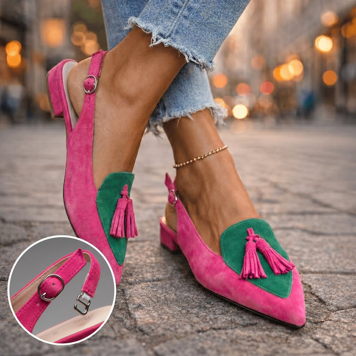 Lorena | Slingback in Camoscio con Nappine