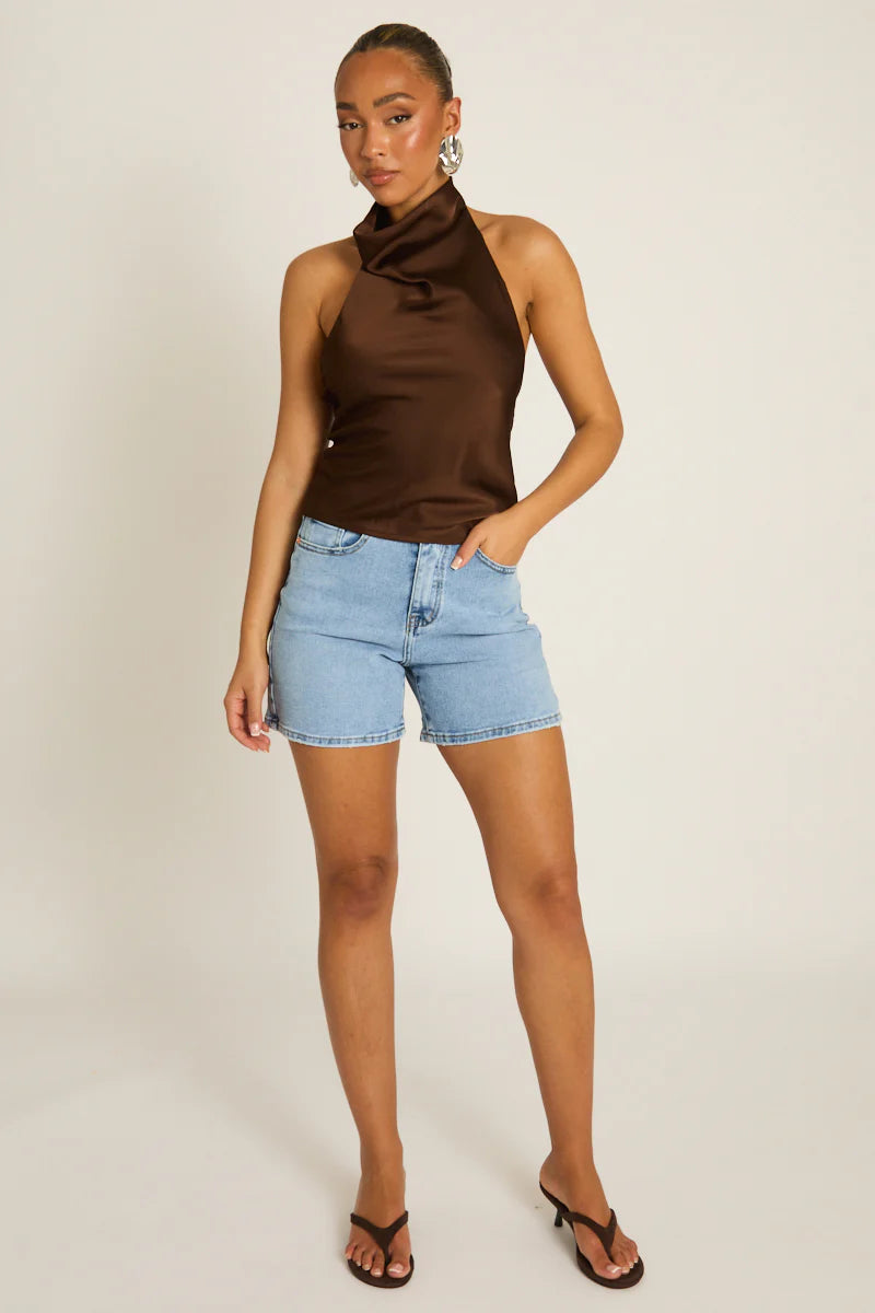 Top Halter Elara - Cioccolato