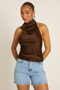 Top Halter Elara - Cioccolato