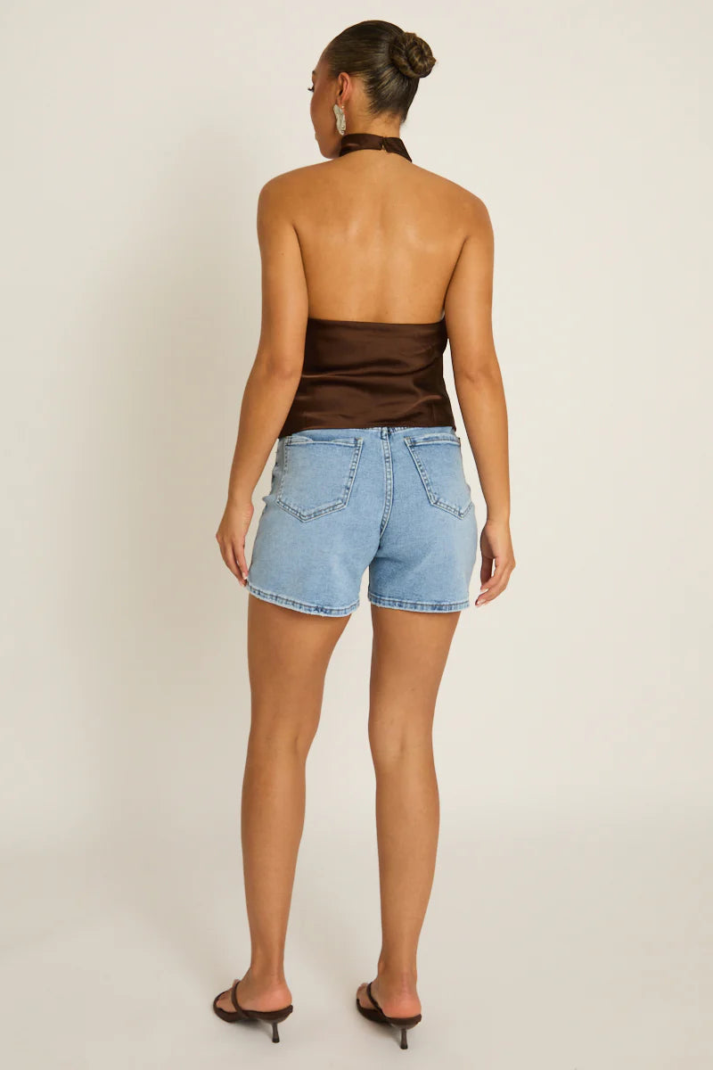 Top Halter Elara - Cioccolato