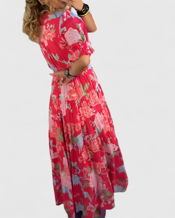 Miriam – Abito a fiori con scollo a V