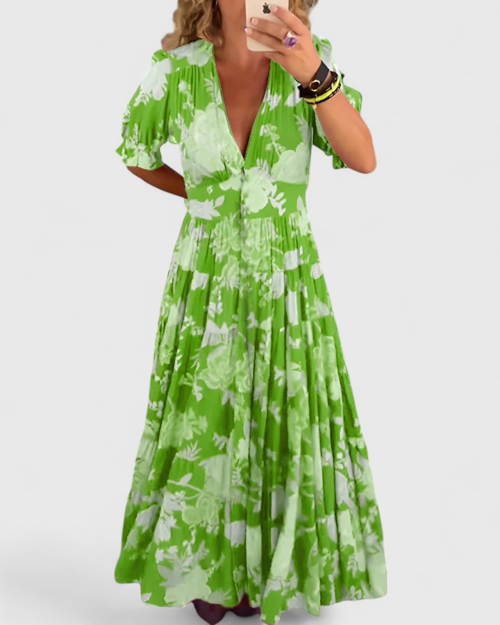 Miriam – Abito a fiori con scollo a V