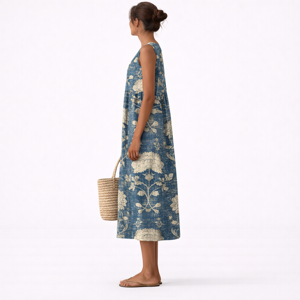 Alberte | Abito Midi a Fiori Classico