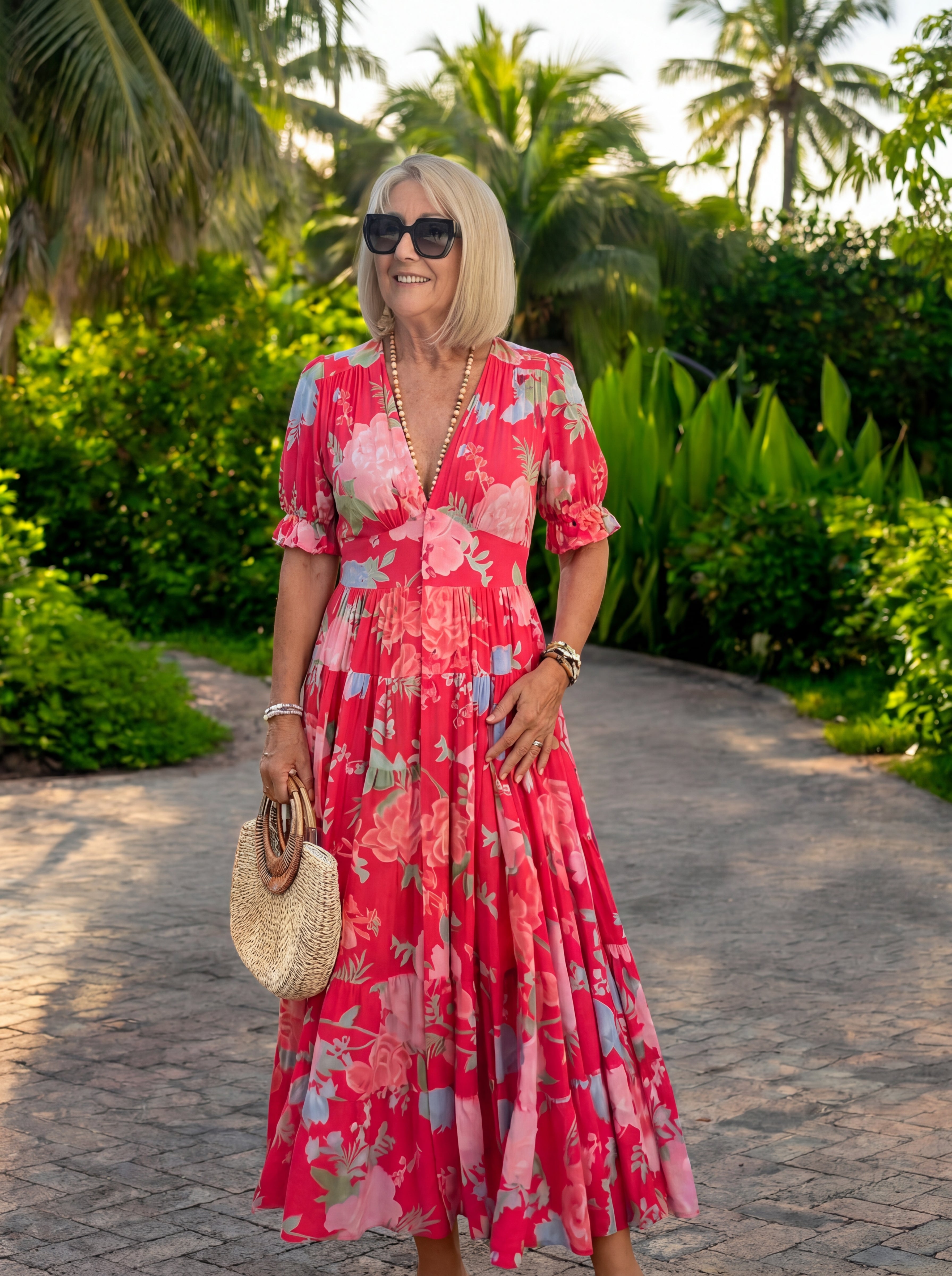 Miriam – Abito a fiori con scollo a V
