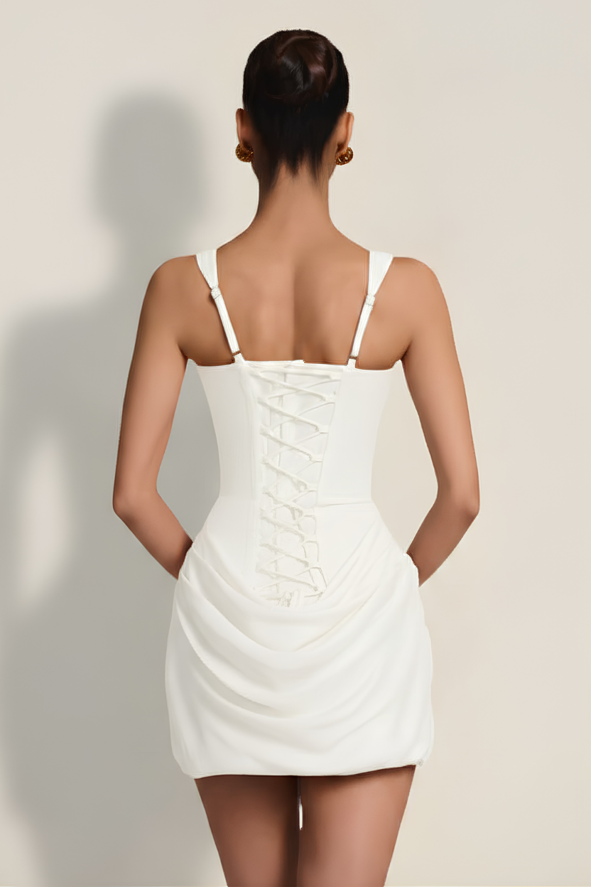 Elara - Abito Mini Corsetto Bianco