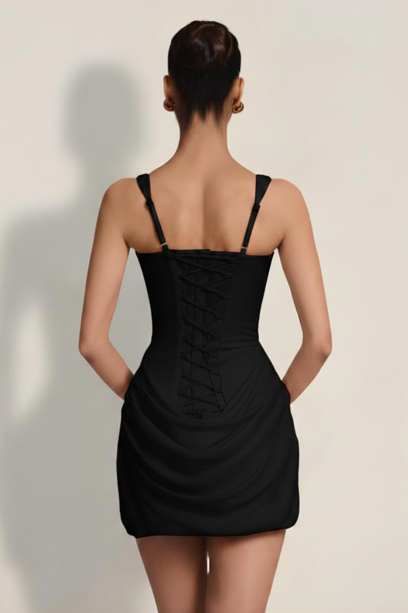 Elara - Mini Abito Corsetto Nero