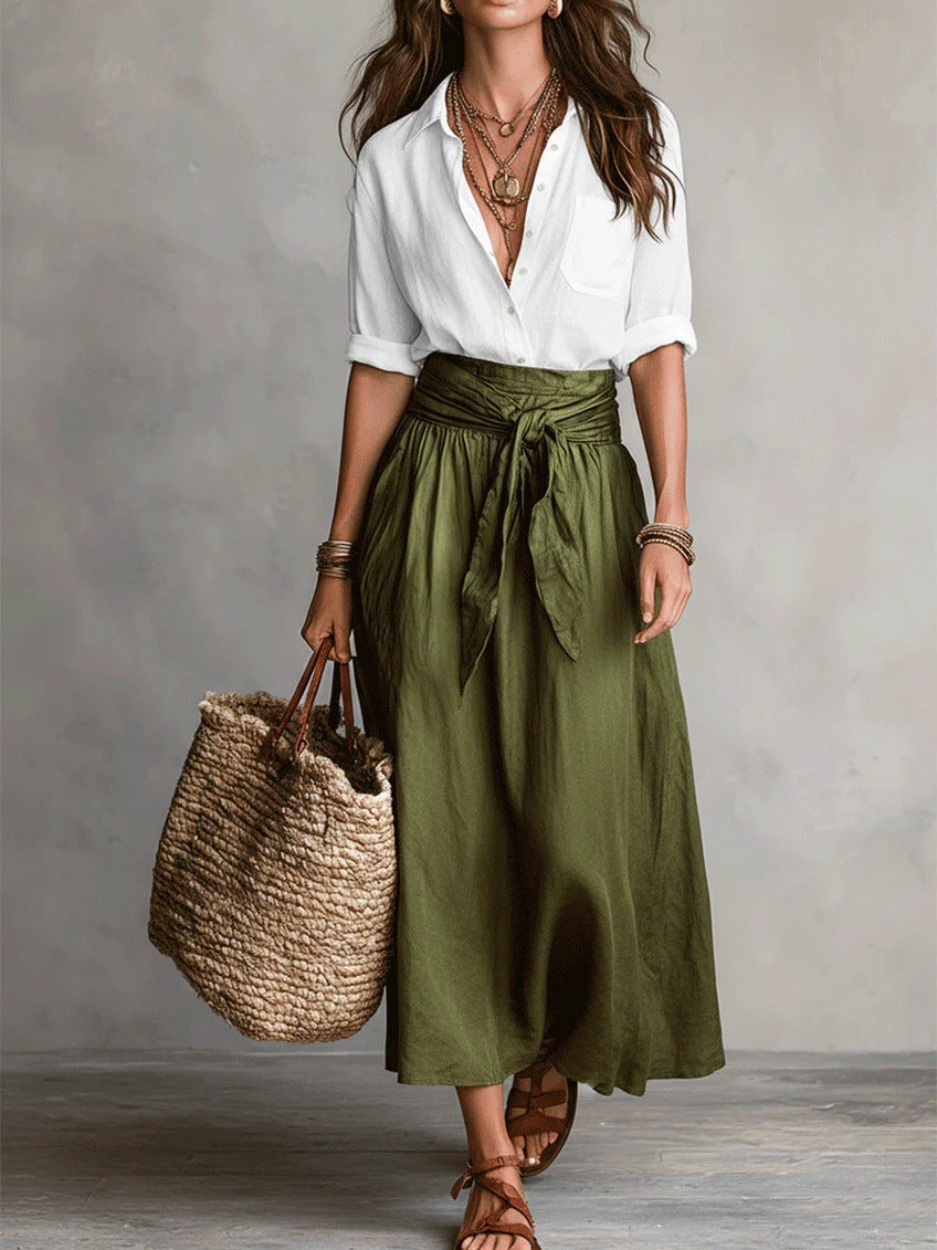 Camilla | Completo Midi con Cintura Annodata