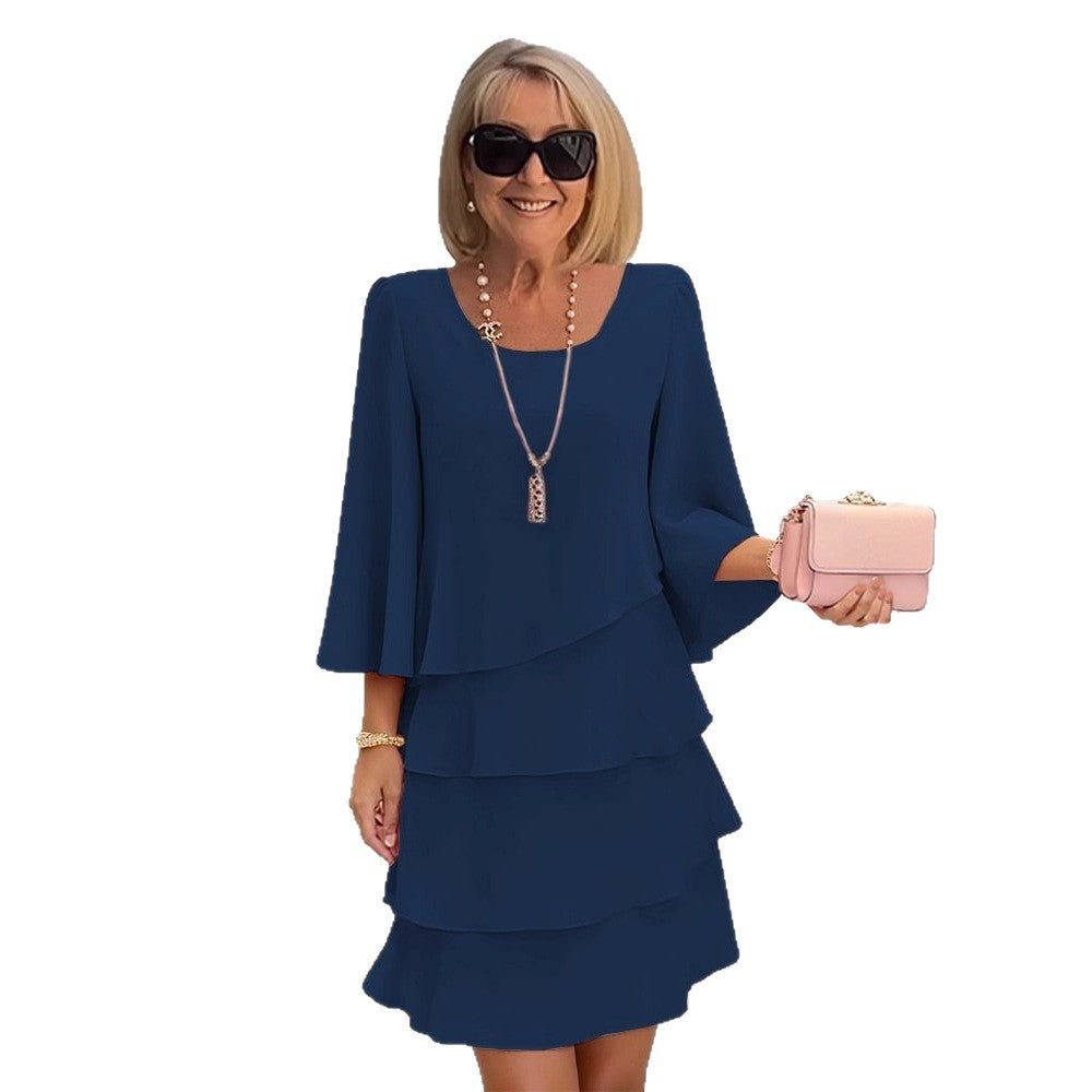 Maria – Elegante abito midi con volant
