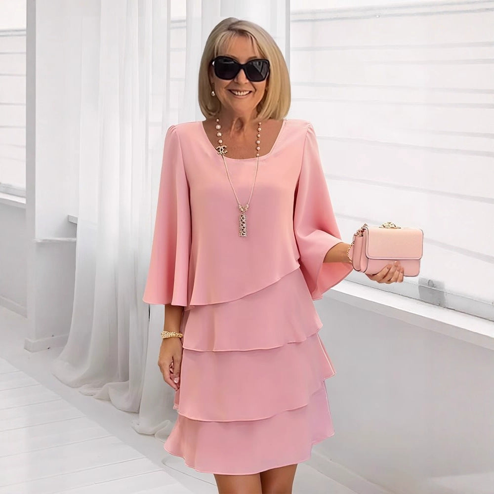 Maria – Elegante abito midi con volant