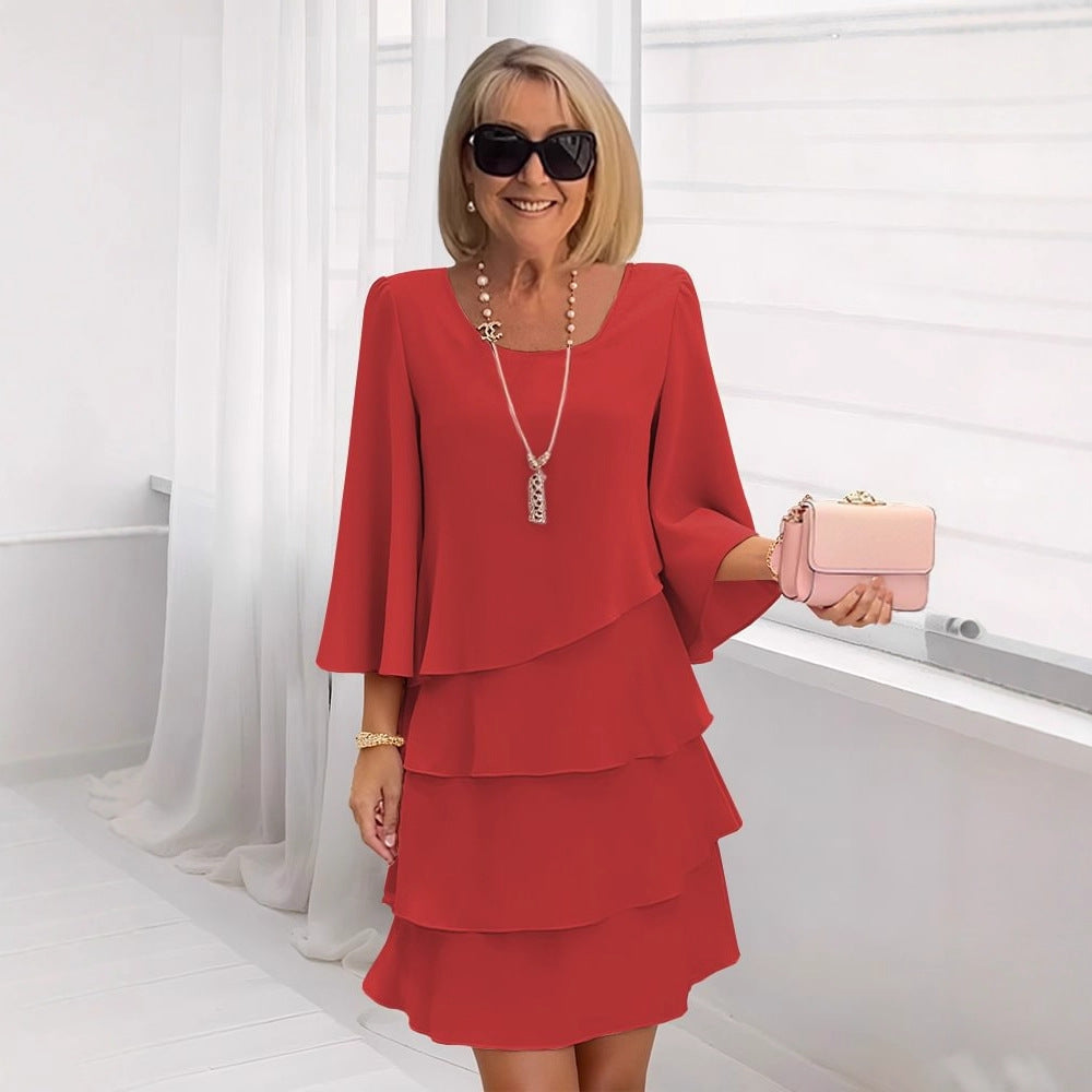 Maria – Elegante abito midi con volant