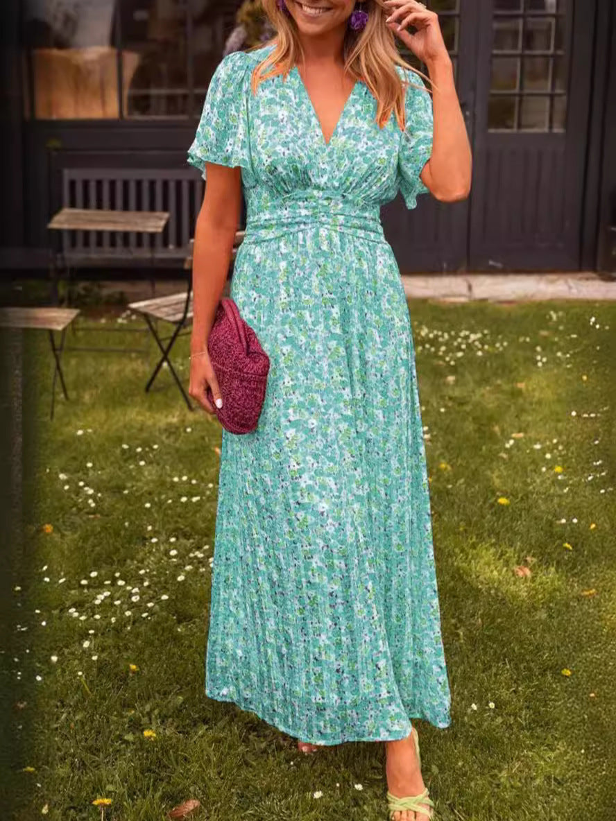 Elis – Abito lungo vaporoso a stampa floreale