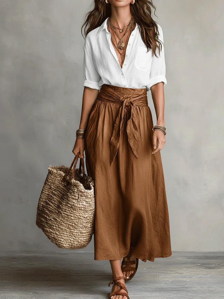 Camilla | Completo Midi con Cintura Annodata