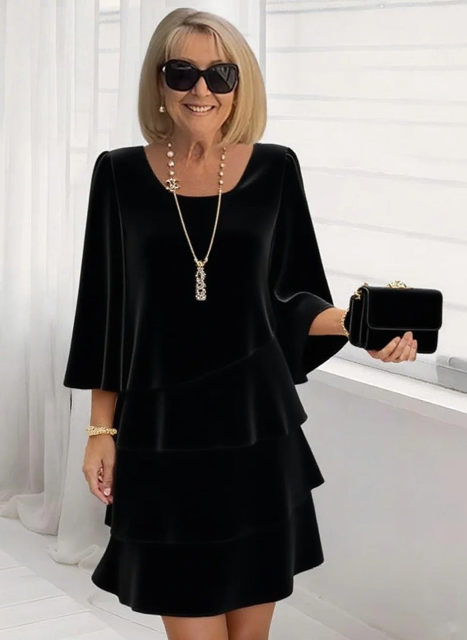 Maria – Elegante abito midi con volant