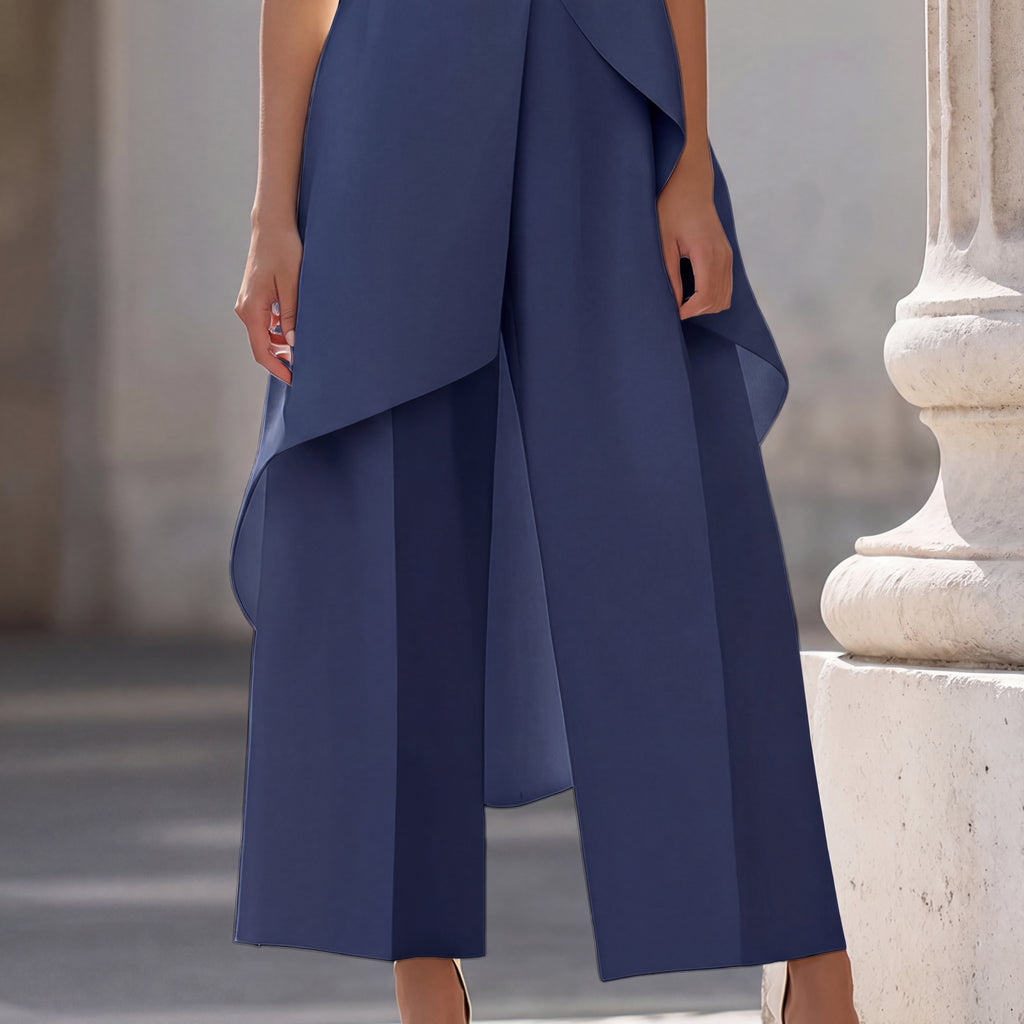 Martina | Completo Elegante Top Drappeggiato e Pantalone Palazzo