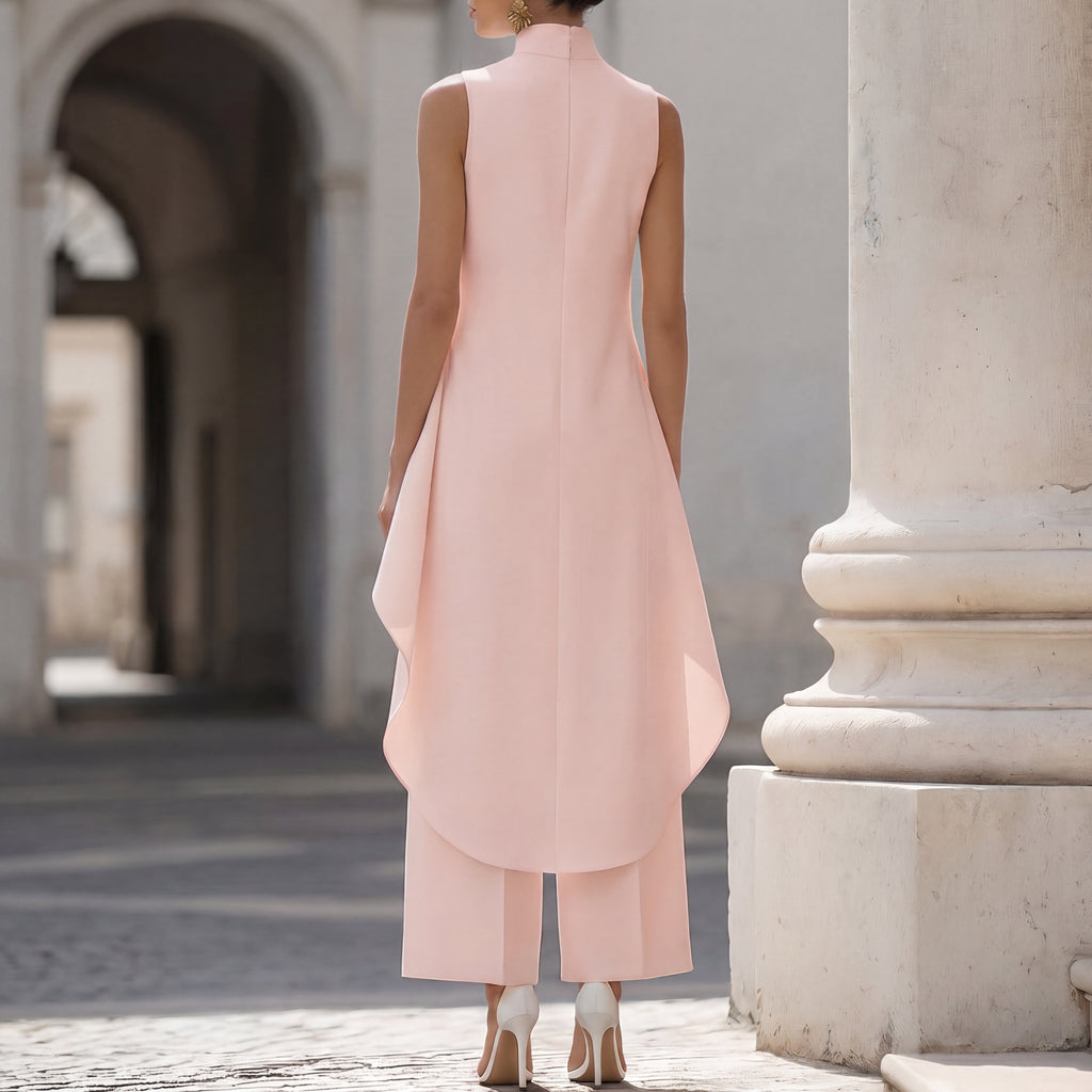 Martina | Completo Elegante Top Drappeggiato e Pantalone Palazzo