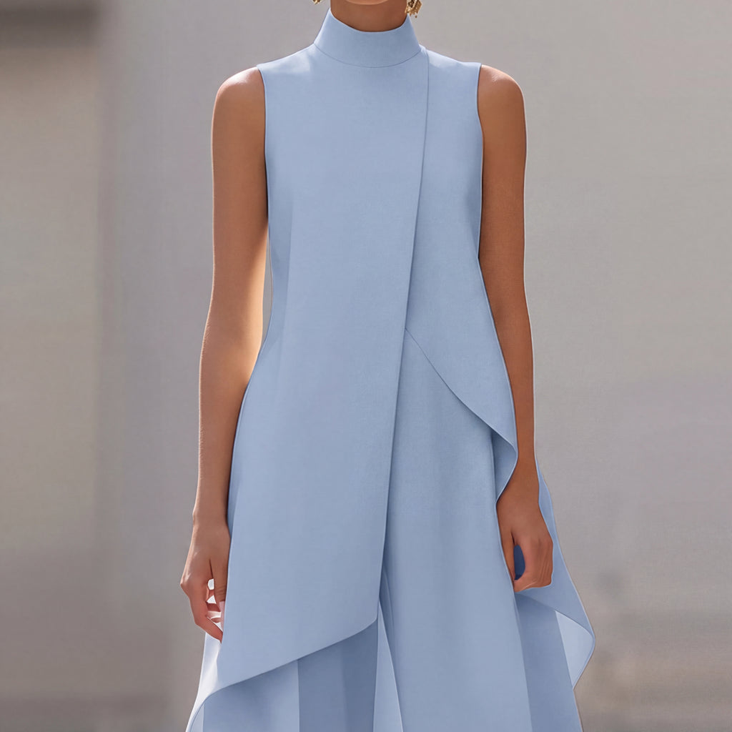Martina | Completo Elegante Top Drappeggiato e Pantalone Palazzo