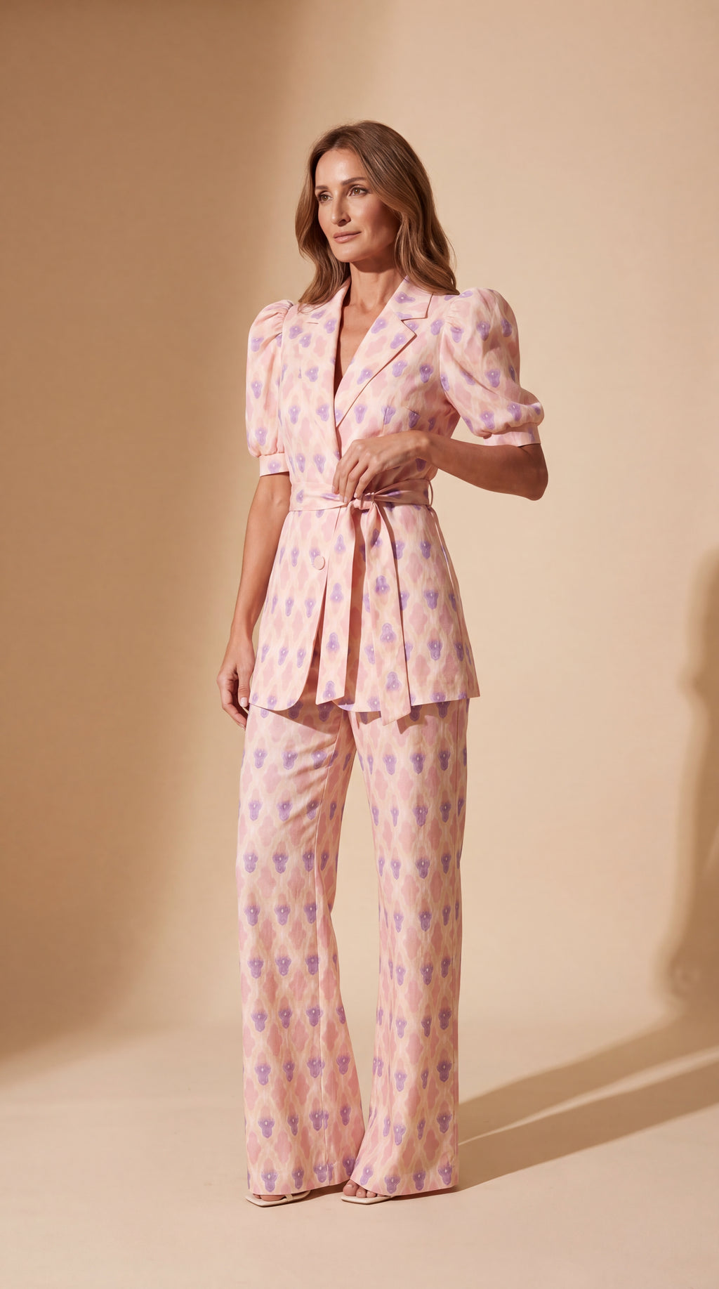 Chiara | Completo Blazer & Pantalone Svasato Stampato