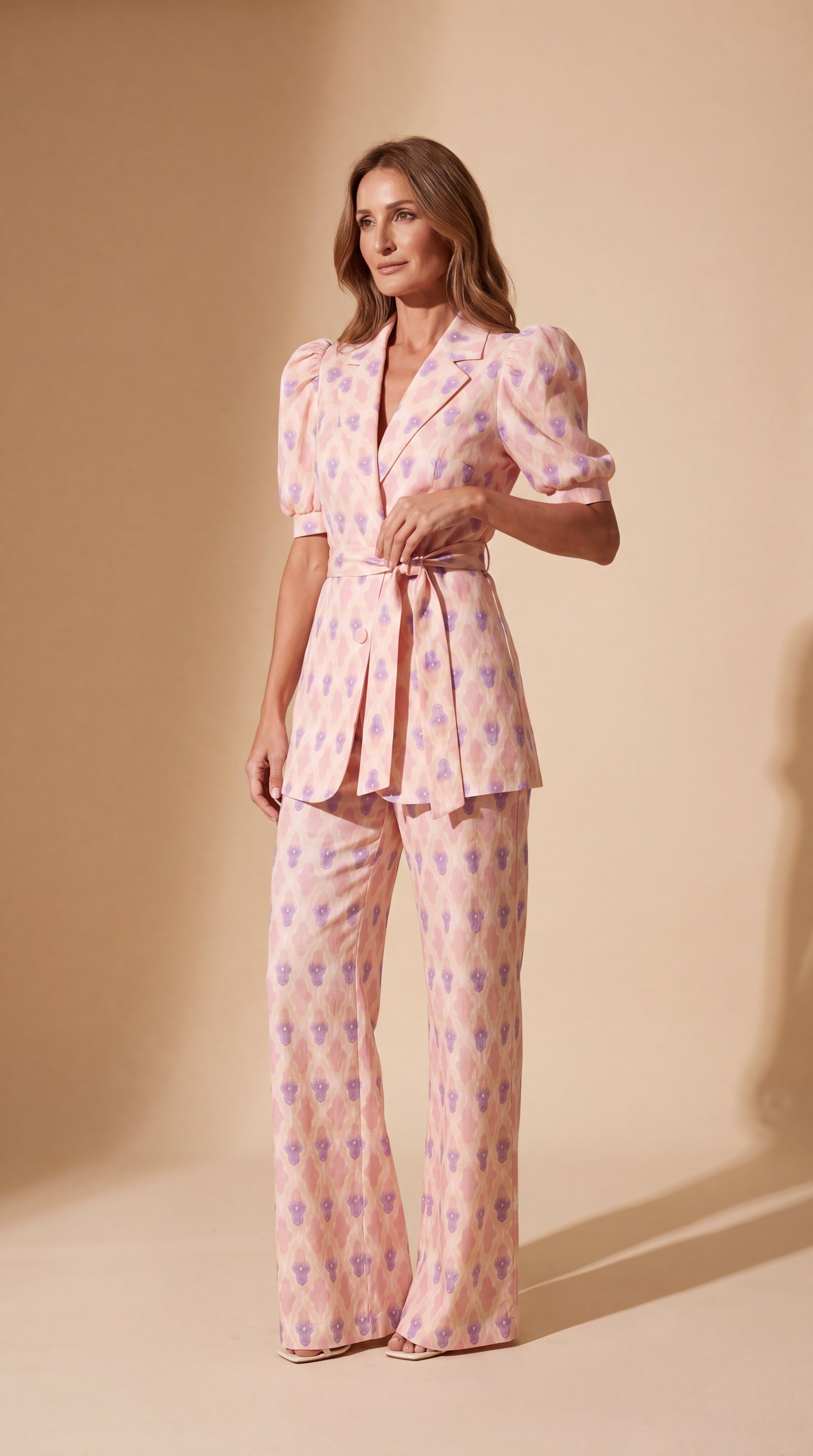 Chiara | Completo Blazer & Pantalone Svasato Stampato