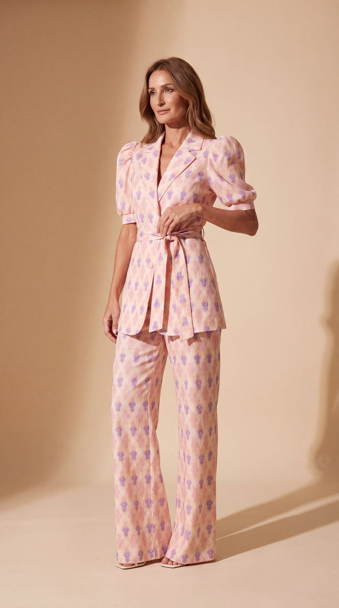 Chiara | Completo Blazer & Pantalone a Zampa Stampato
