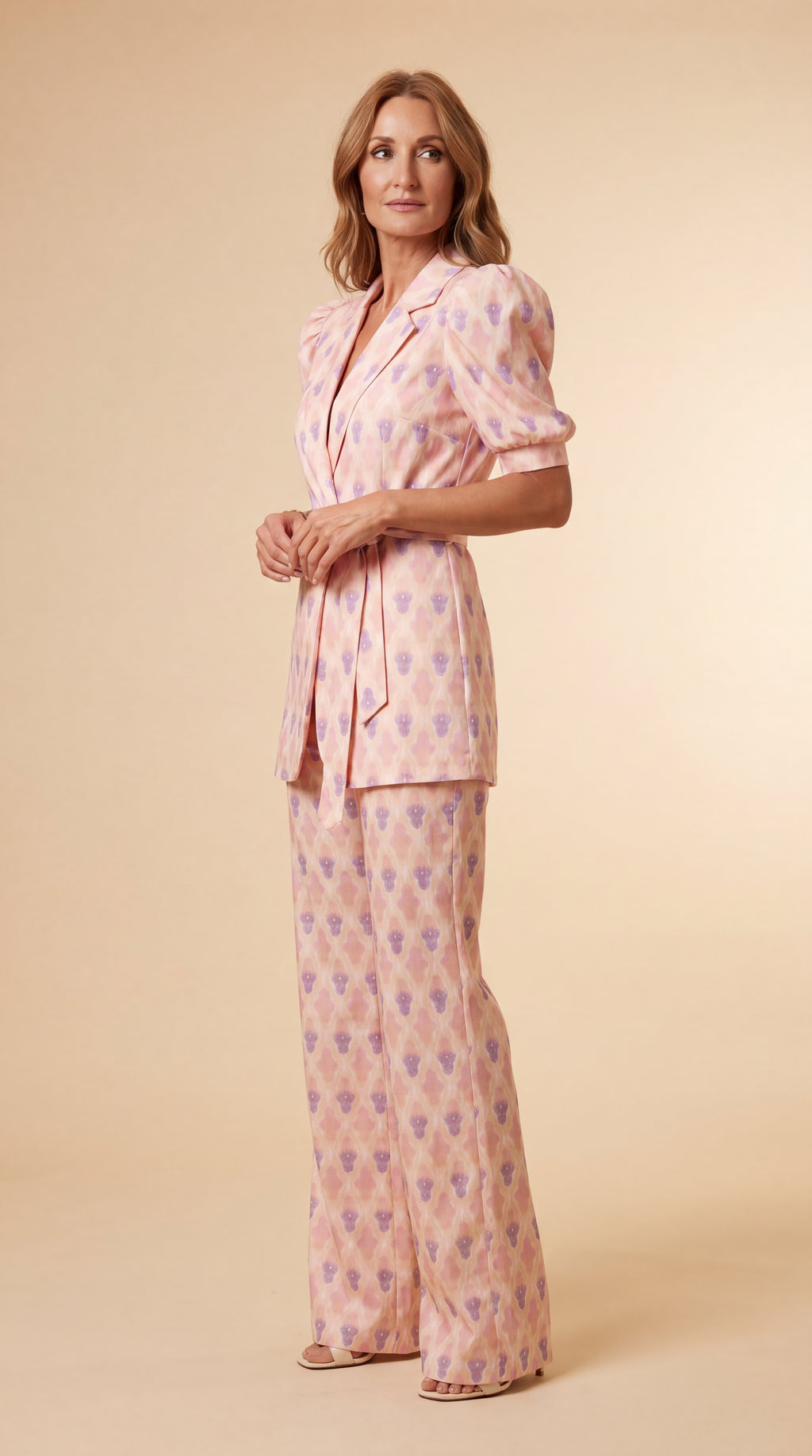 Chiara | Completo Blazer & Pantalone Svasato Stampato