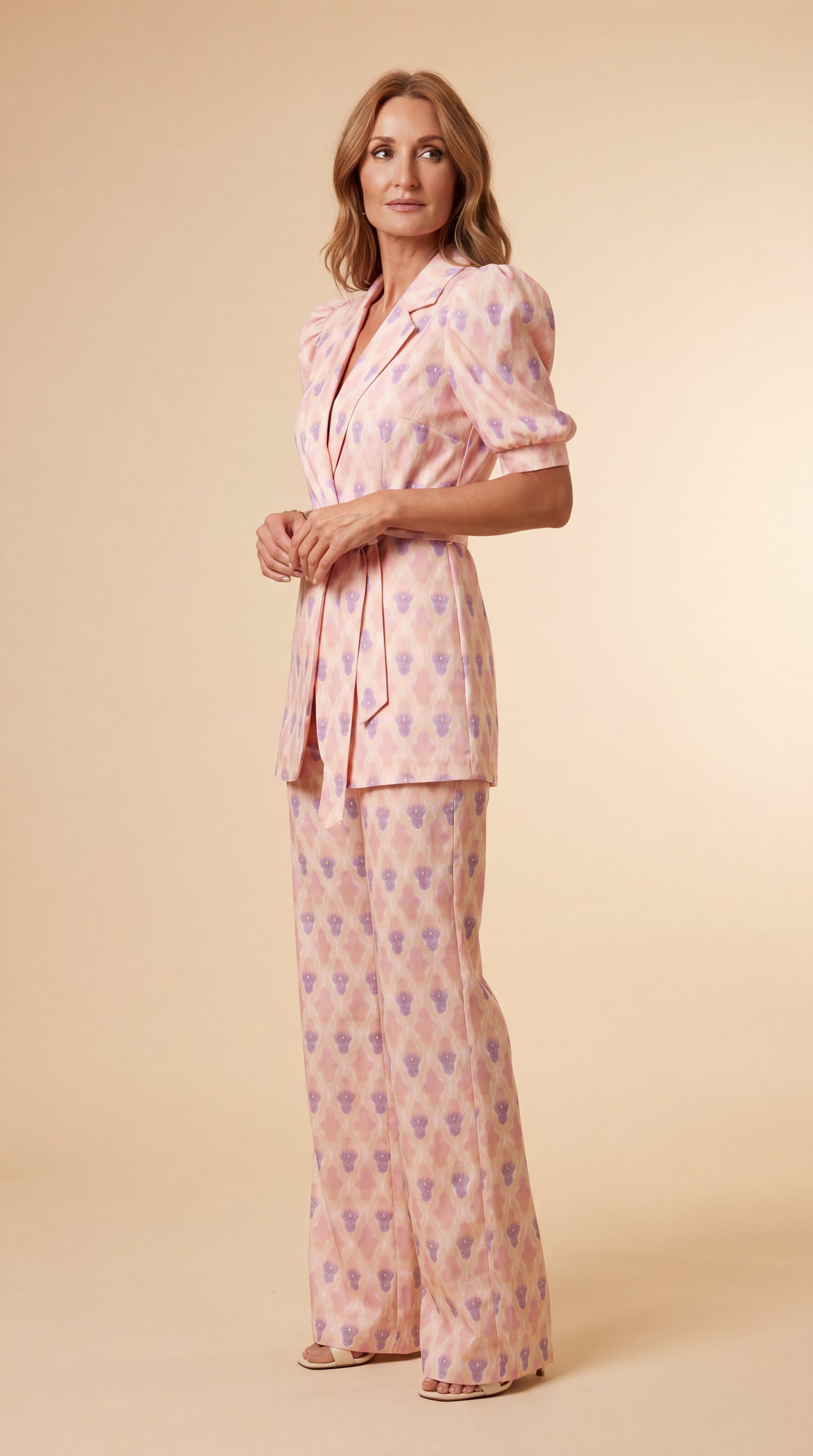 Chiara | Completo Blazer & Pantalone Svasato Stampato