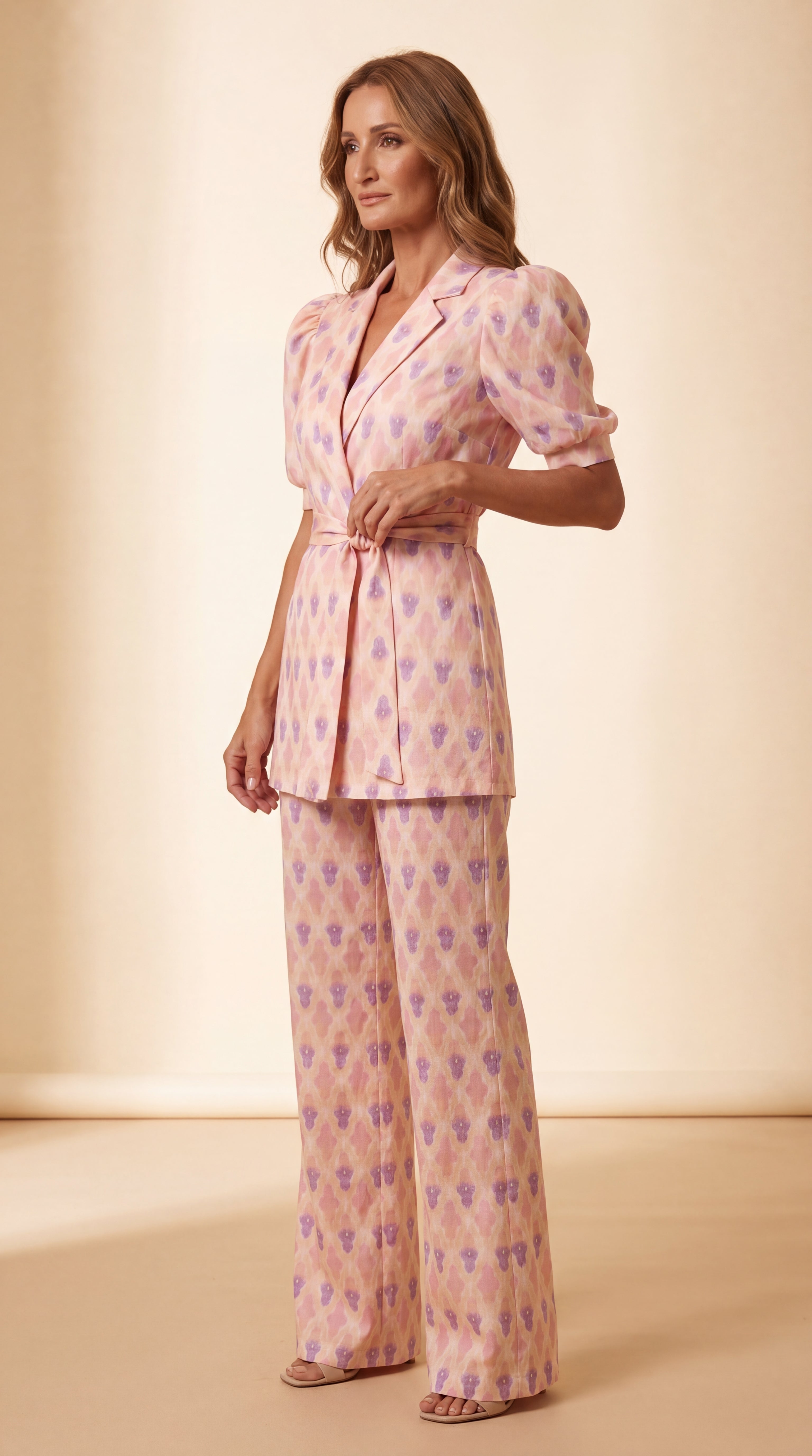 Chiara | Completo Blazer & Pantalone Svasato Stampato
