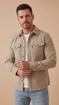 Camicia a Giacca Premium Uomo Essential™ — Stile Minimalista e Versatile™