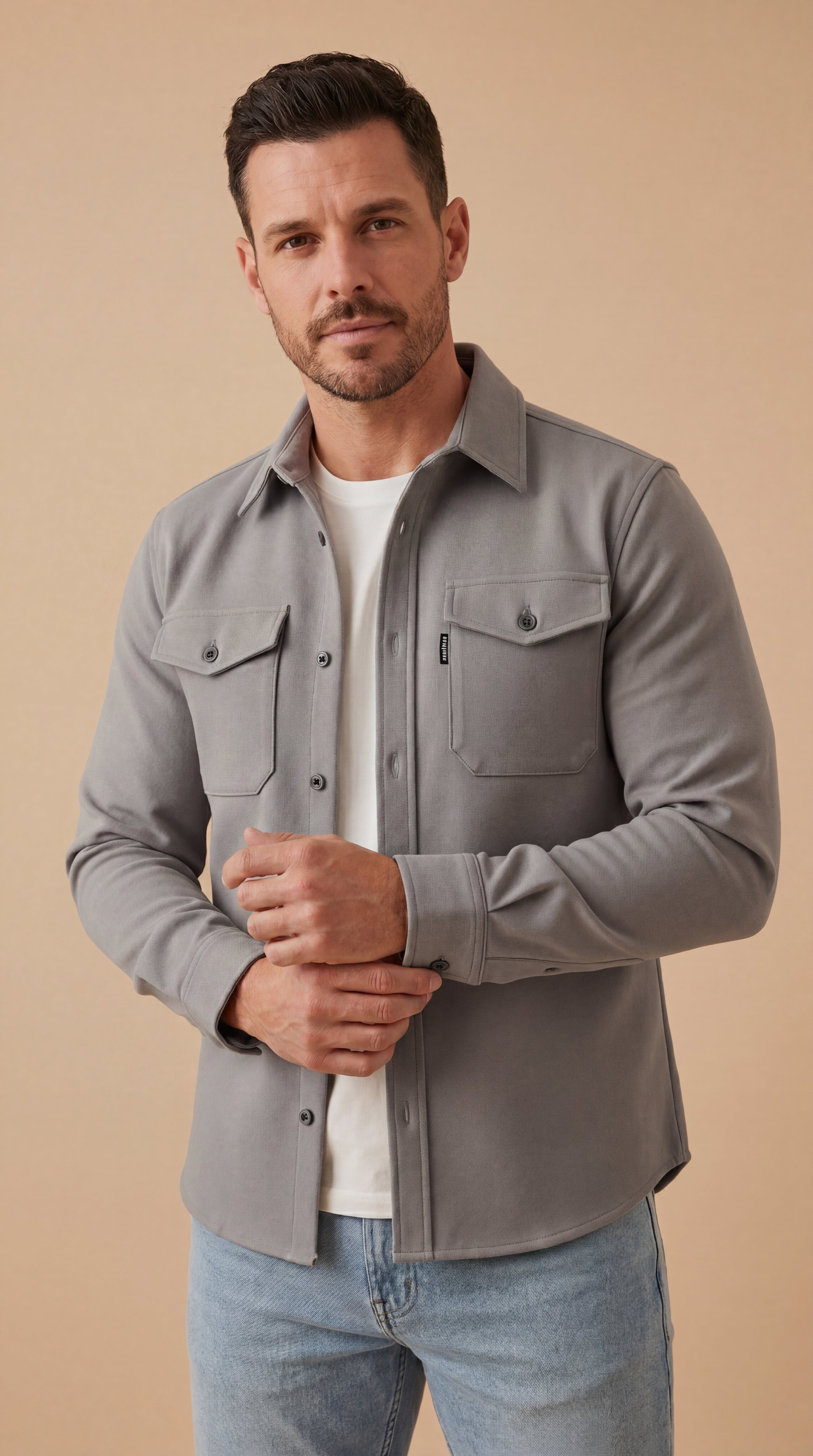 Camicia a Giacca Premium Uomo Essential™ — Stile Minimalista e Versatile™