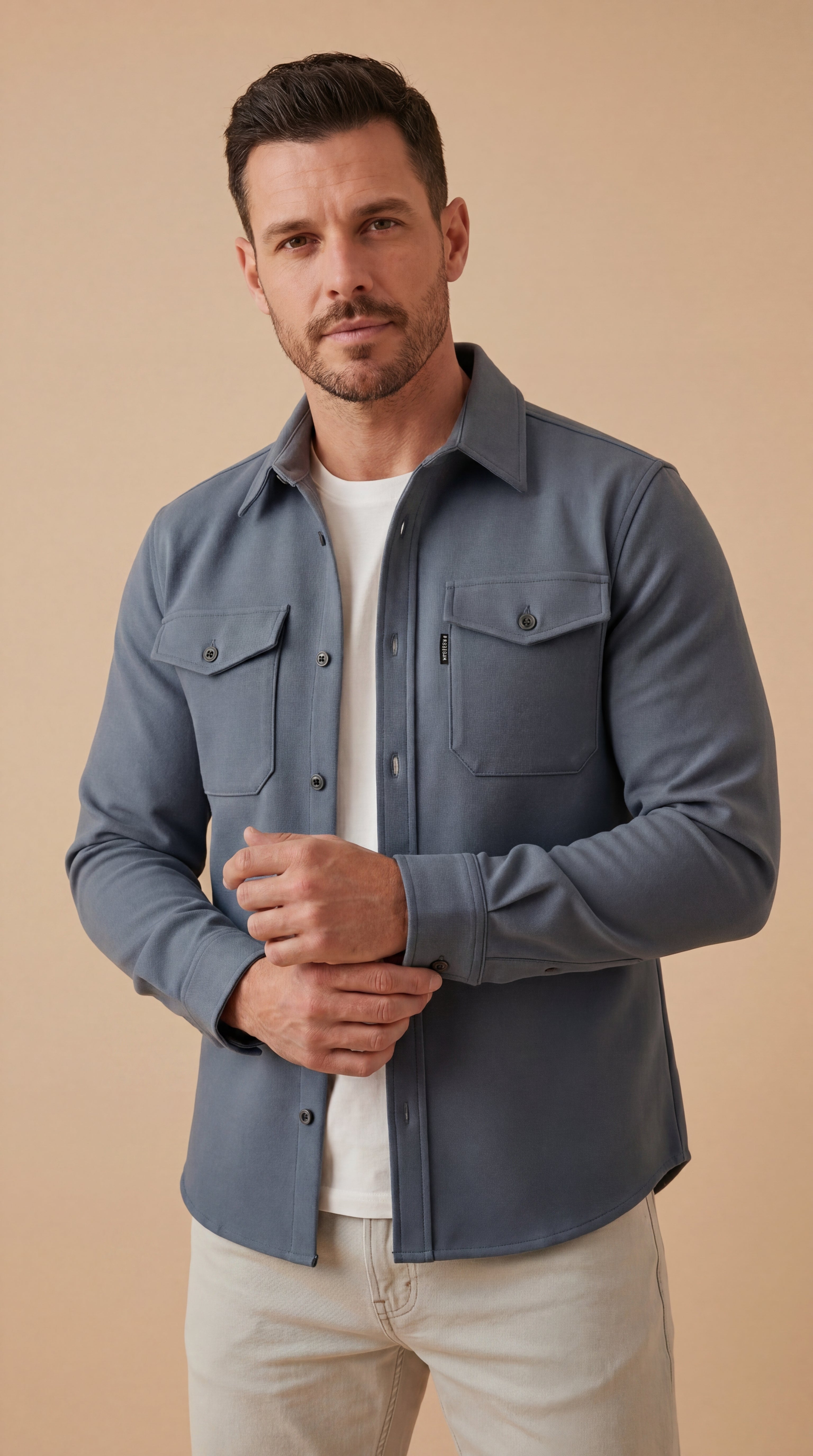 Camicia a Giacca Premium Uomo Essential™ — Stile Minimalista e Versatile™