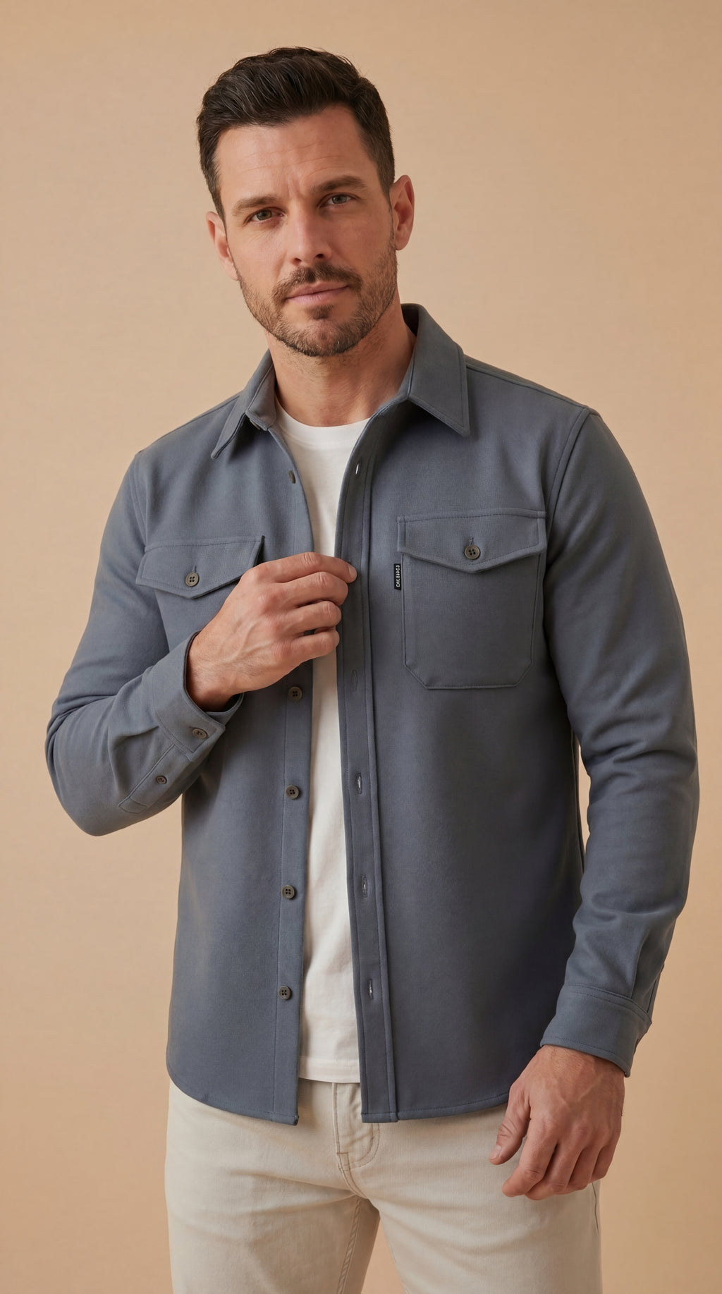 Camicia a Giacca Premium Uomo Essential™ — Stile Minimalista e Versatile™