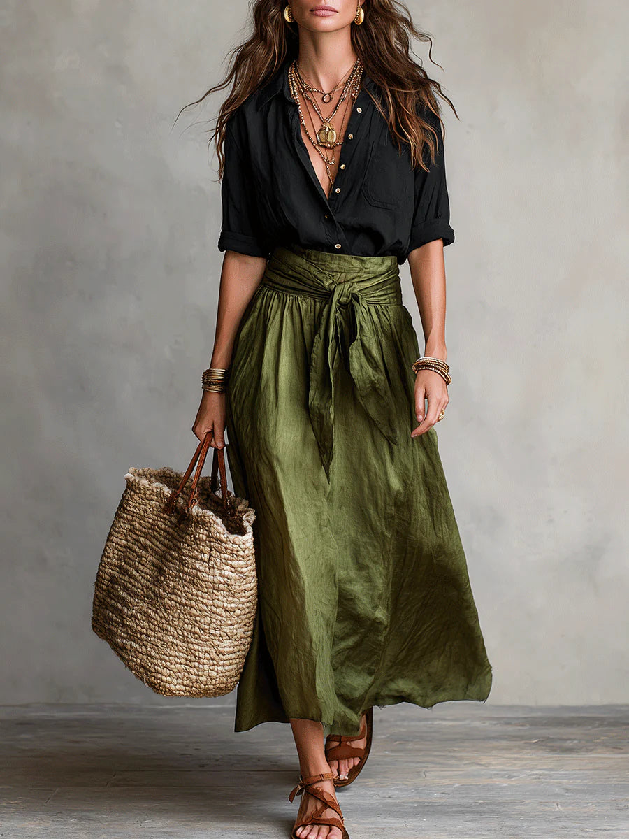 Camilla | Completo Midi con Cintura Annodata