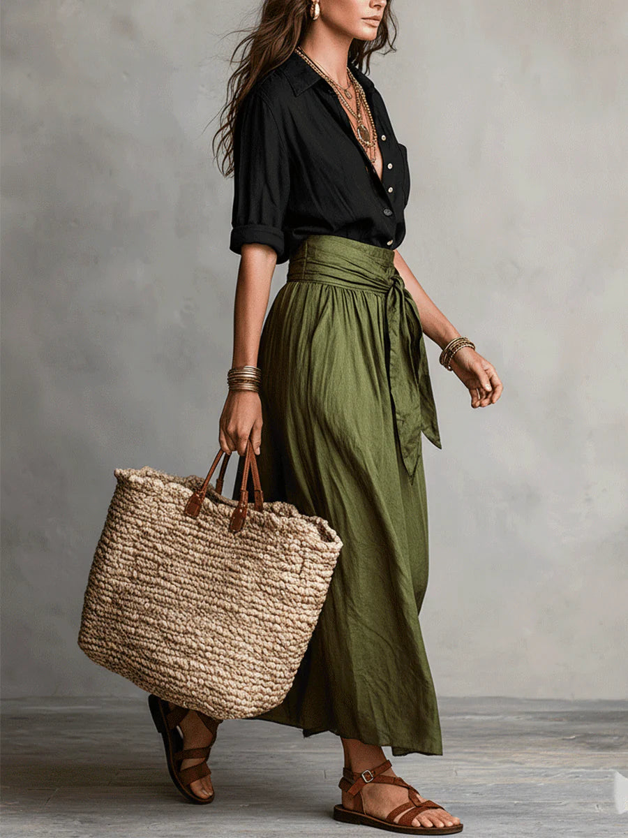 Camilla | Completo Midi con Cintura Annodata