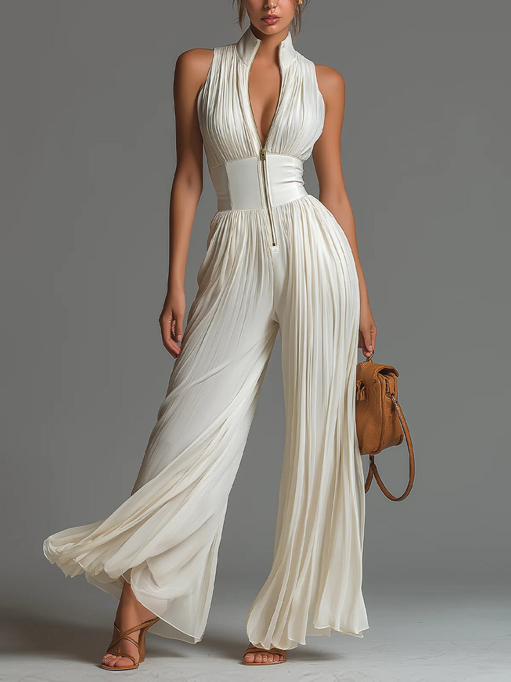 Lucía | Tuta plisada in chiffon