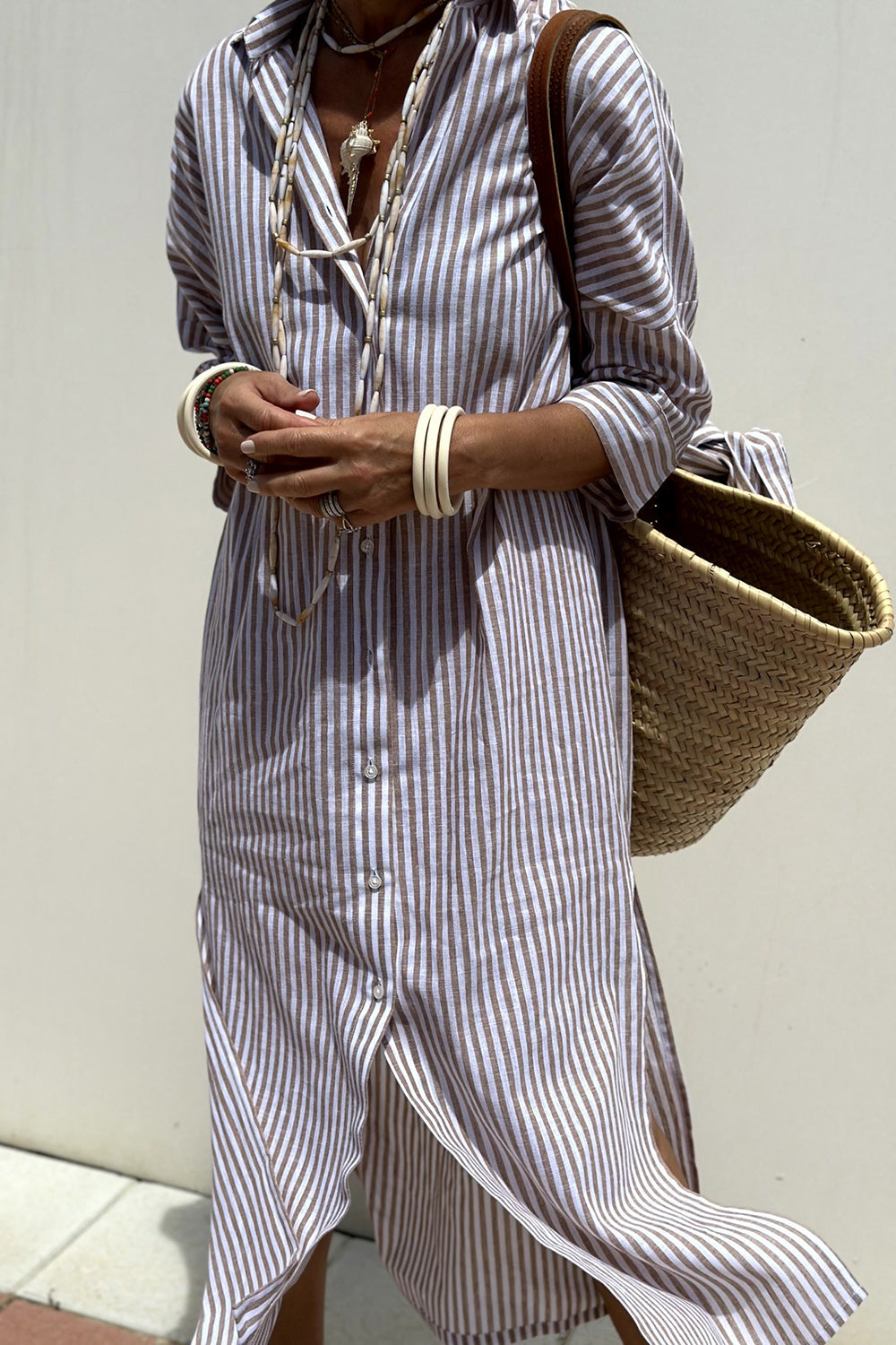 Sophia | Abito Chemisier a Righe Intramontabile dal Comfort Elegante