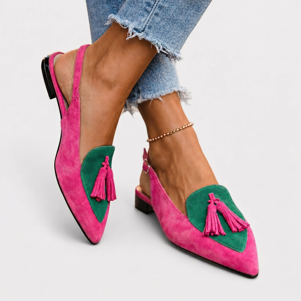 Lorena | Slingback in Camoscio con Nappine