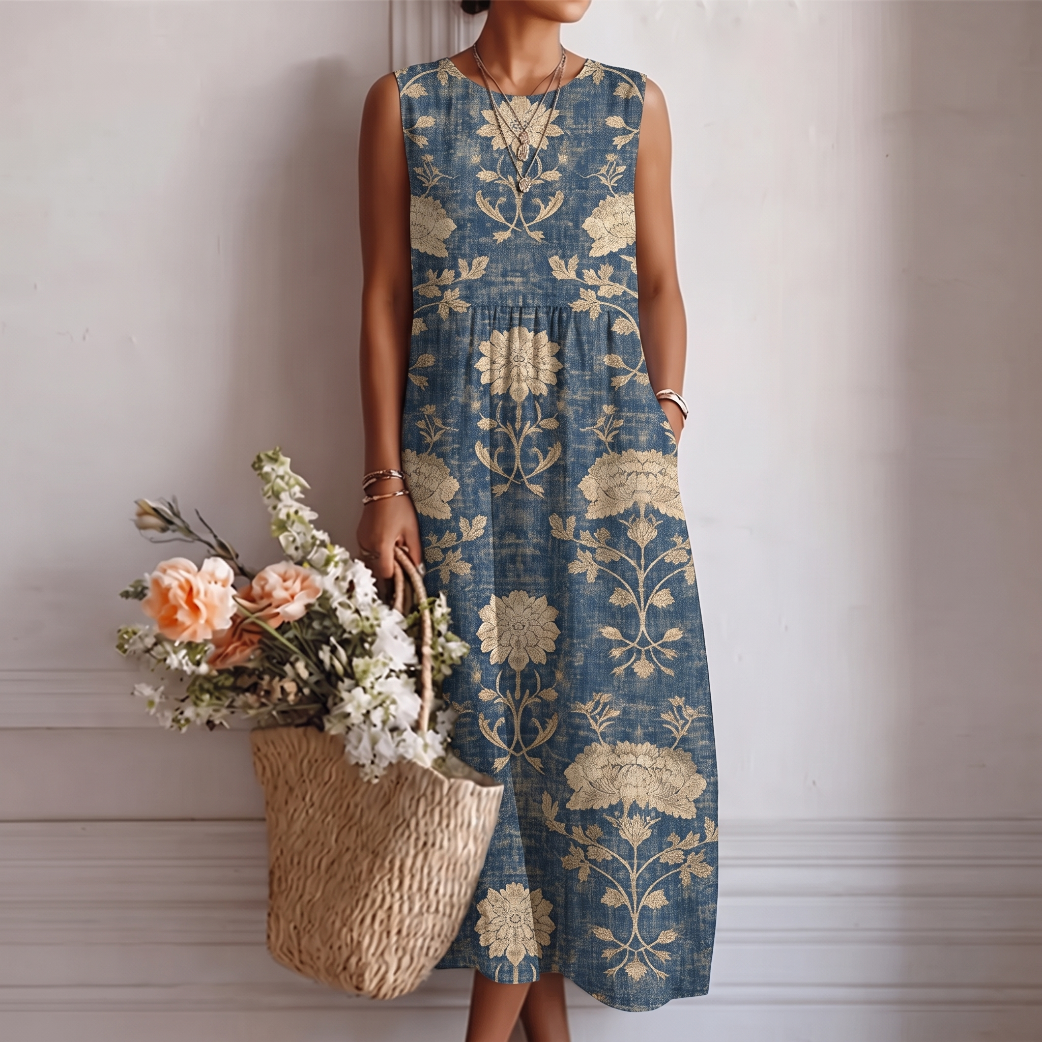 Alberte | Abito Midi a Fiori Classico