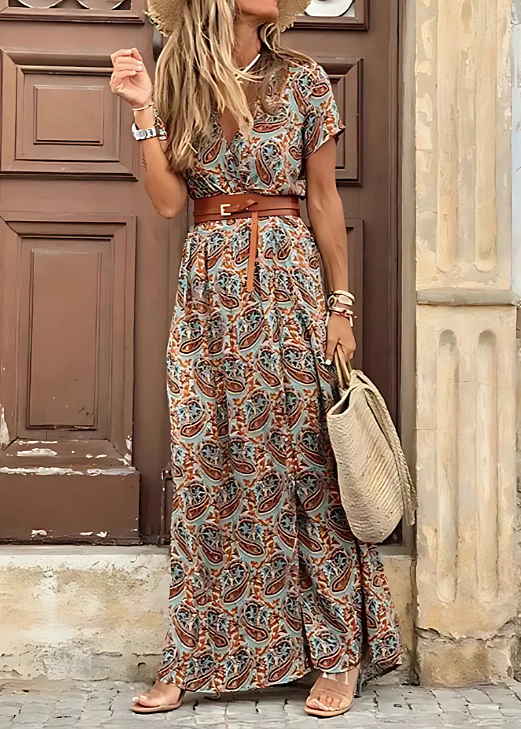 Joselin – Abito lungo boho e vaporoso con cintura