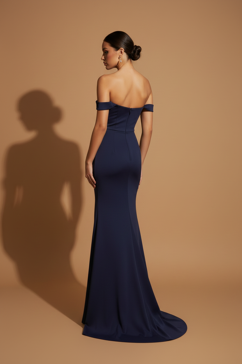 Abito lungo elegante Aura – Blu Navy