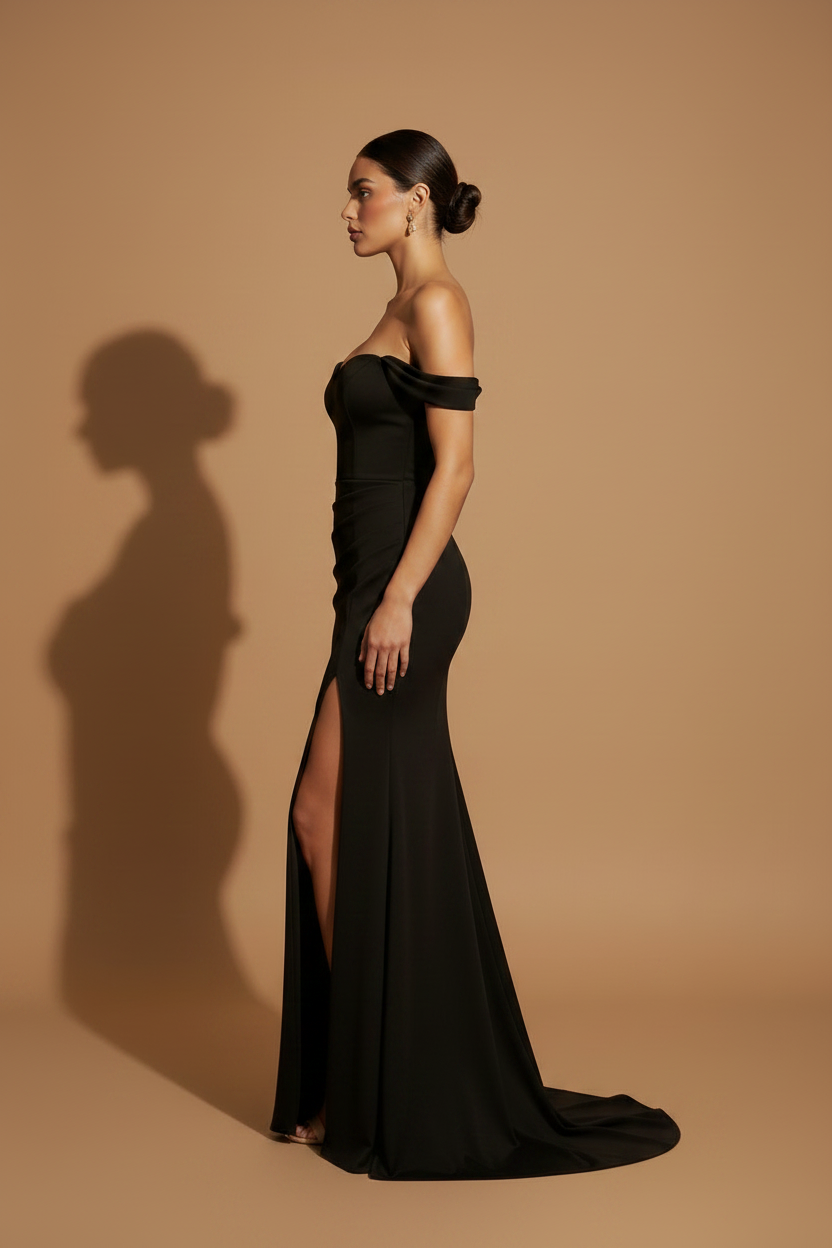 Abito lungo elegante Aura – Nero