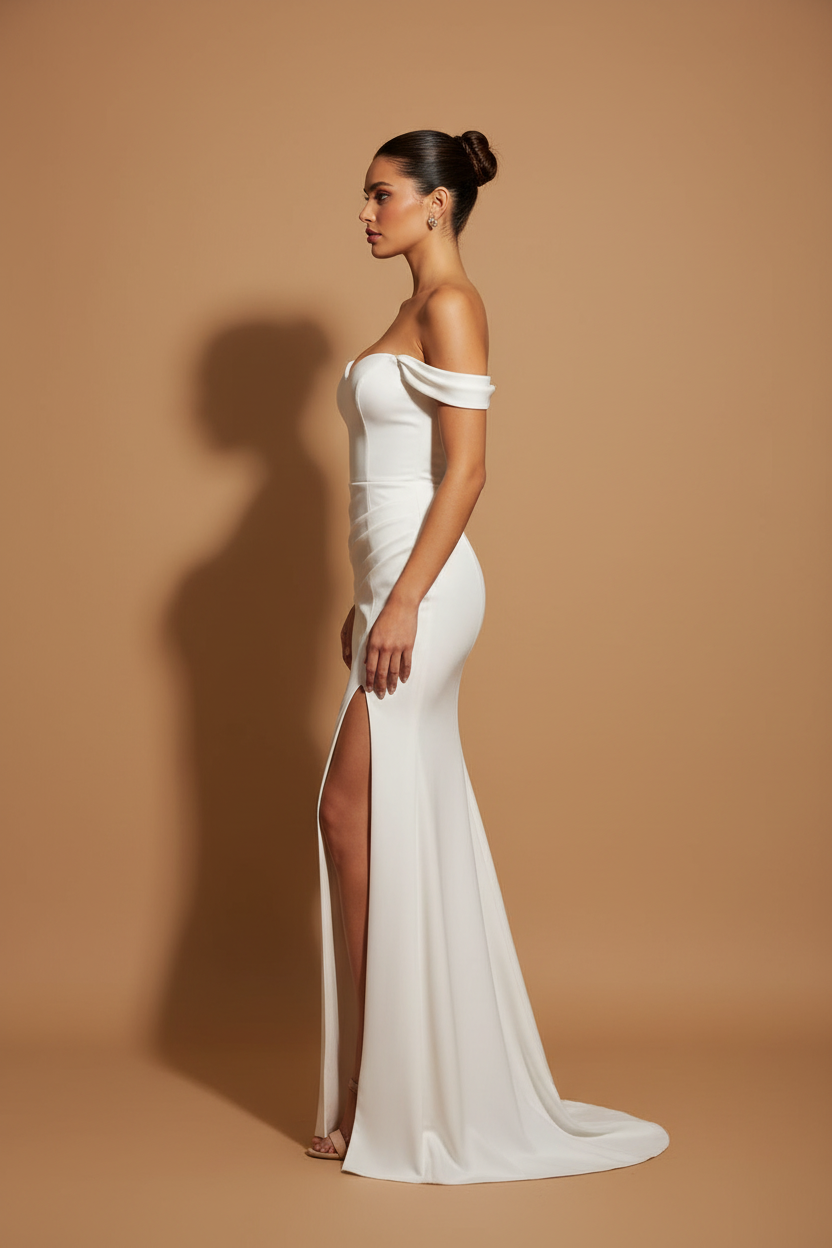 Vestito lungo elegante Aura – Avorio